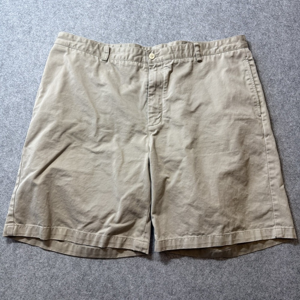 Vineyard Vines Club Short Mens 42 Khaki Shorts 100% Cotton Flat Front Shep Ian